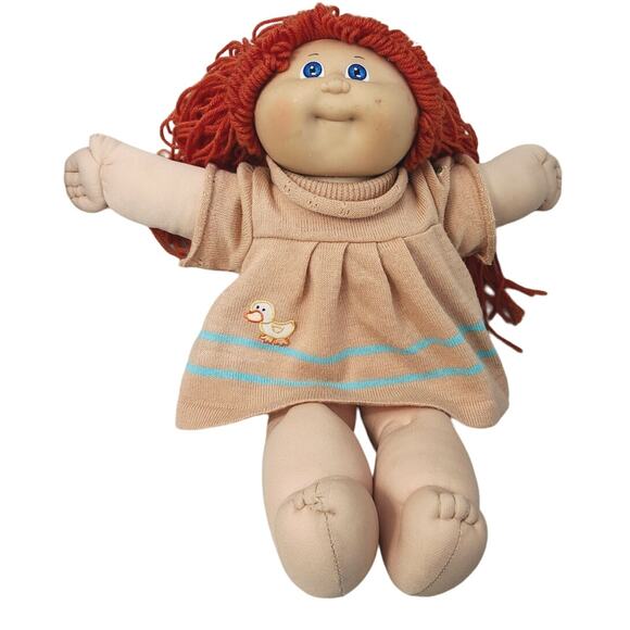 Vintage Cabbage Patch Kids Doll 1982 Red Hair Blue Eyes Original Dress - Picture 1 of 13